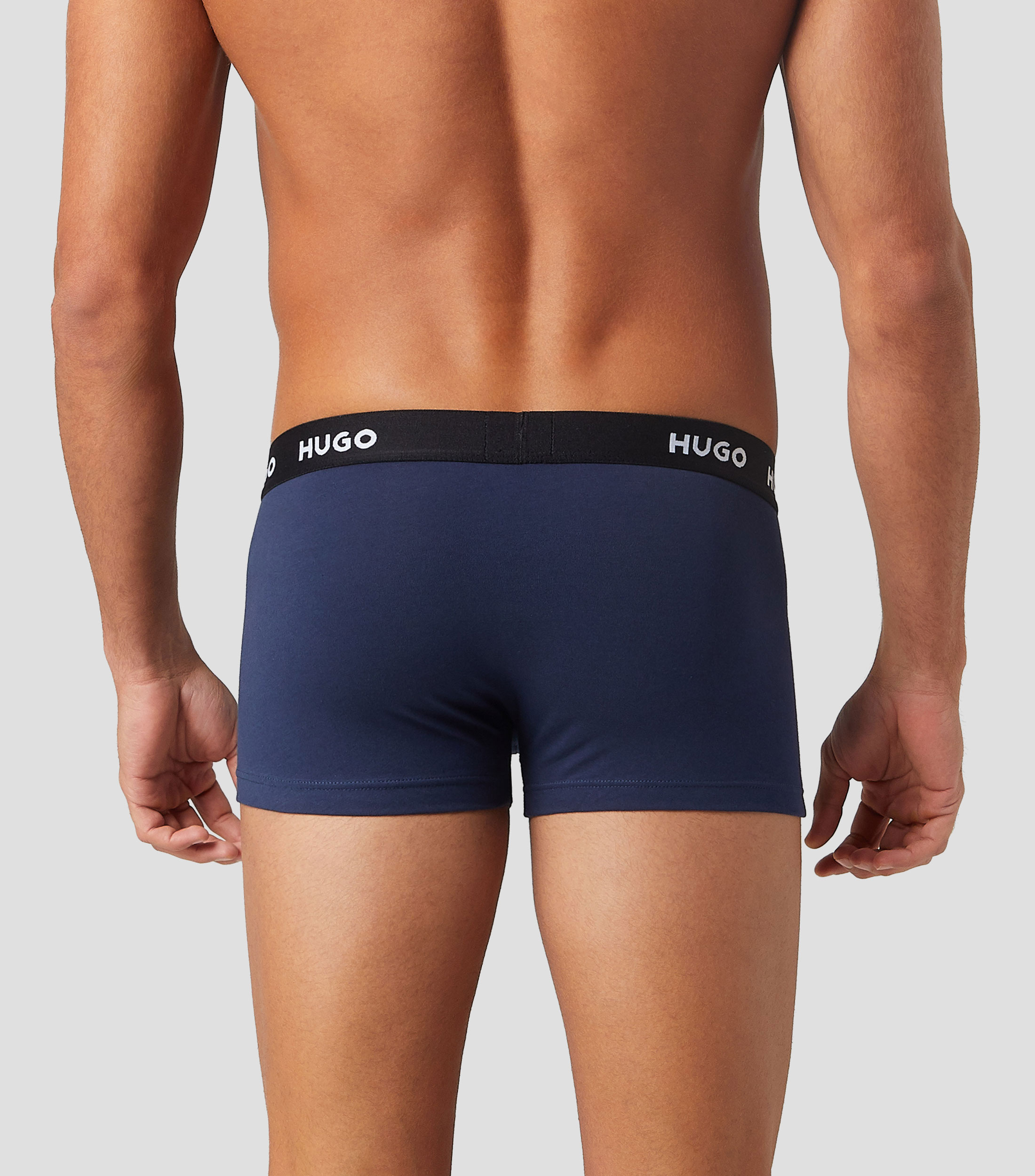 Paquete de tres Bóxers de algodón elástico con logos en la cintura Hombre